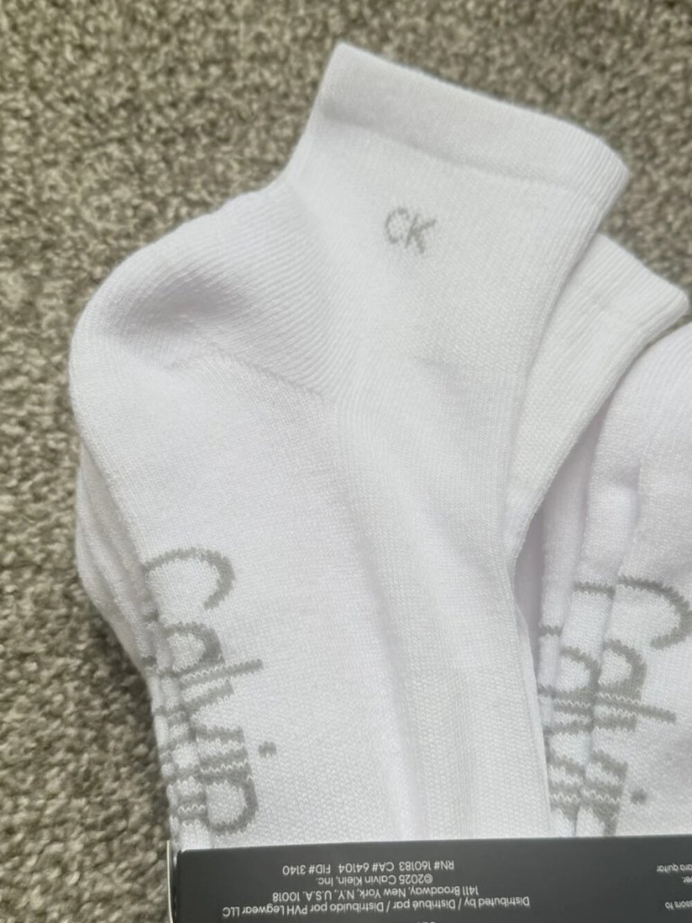 Calvin Klein Men's Cushion Quarter Cut Socks 6-Pair Pack White One Size NWT - Picture 5 of 7